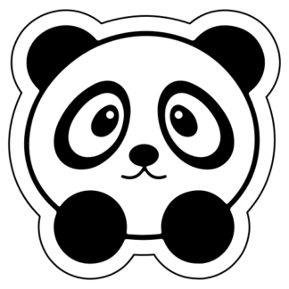 Sweet Little Panda Sticker (Black)